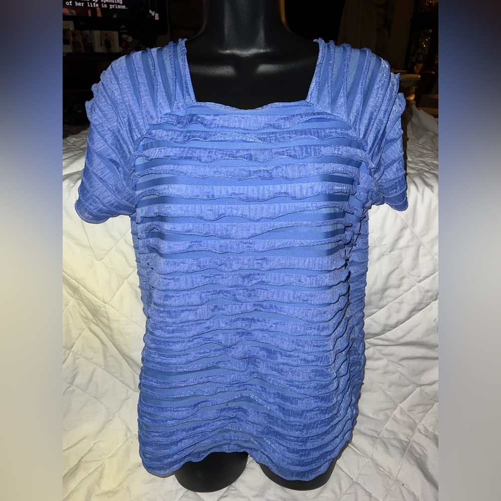 TANJAY Short Sleeve Shirt Square Neck Ruffle Top